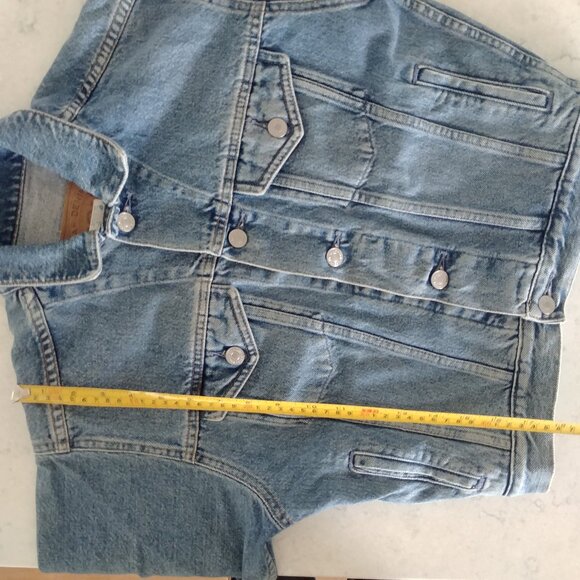 Vintage Gap cropped bracelet sleeve 100% cotton blue denim jean jacket Medium - Picture 9 of 16